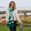 Claddagh Knit Scarf in Green & Cream