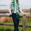 Claddagh Knit Scarf in Green & Cream