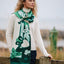 Claddagh Knit Scarf in Green & Cream