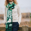 Claddagh Knit Scarf in Green & Cream