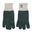 Melange Rib Knit Gloves in Green & Cream