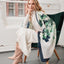 Shamrock Fashion Scarf in Cream, Green & Navy