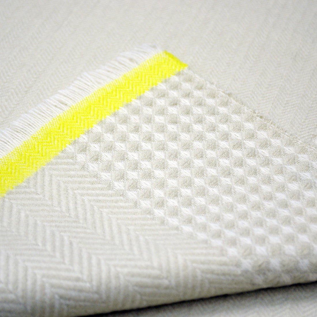 Patrick Francis Ireland Beige Herringbone Woven Scarf
