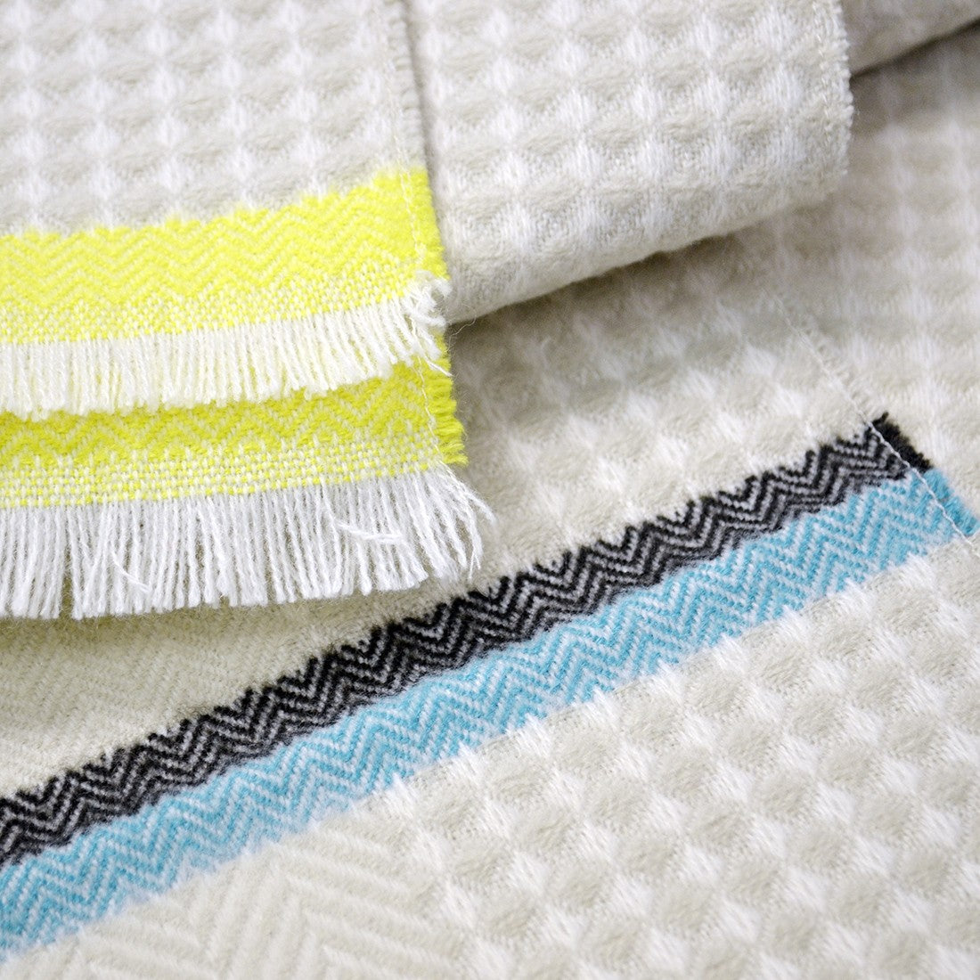 Patrick Francis Ireland Beige Herringbone Woven Scarf