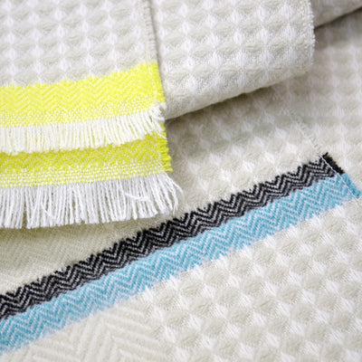 Patrick Francis Ireland Beige Herringbone Woven Scarf