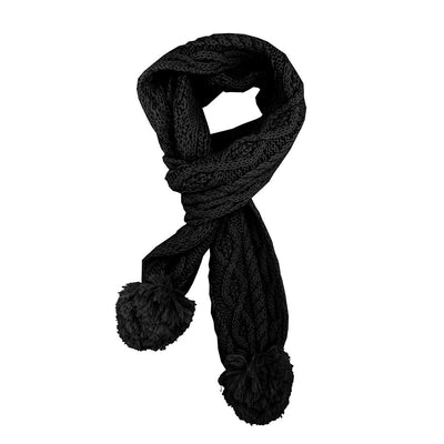 Patrick Francis Ireland Black Chunky Aran Scarf