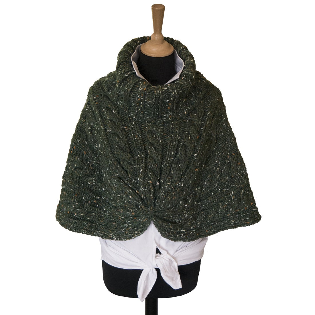 Patrick Francis Ireland Bottle Green Speckled Wool Cape