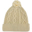 Patrick Francis Ireland Cream Aran Knit Pom Pom Hat