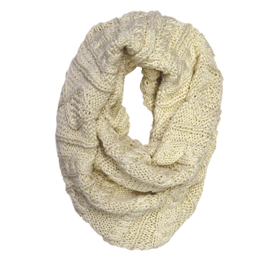 Patrick Francis Ireland Cream Chunky Aran Knit Snood