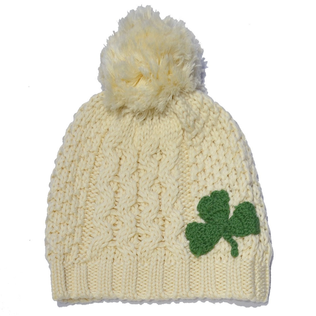 Patrick Francis Ireland Cream Shamrock Kids Knit Hat