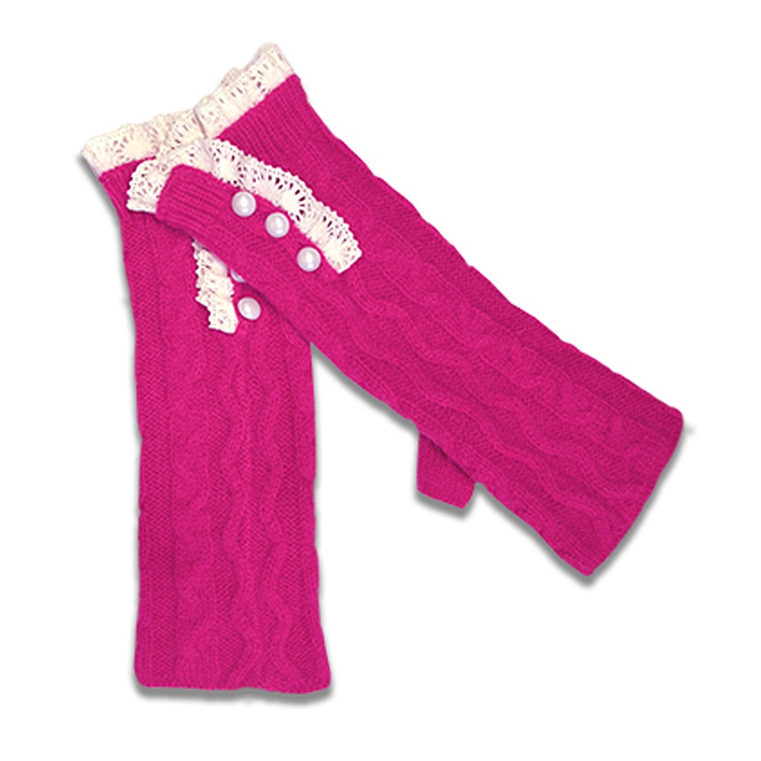 Patrick Francis Ireland Fuchsia Cable Fingerless Gloves