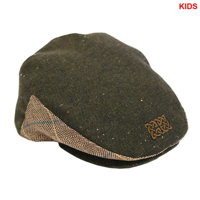 Patrick Francis Kids Green Tweed Celtic Knot Flat Cap