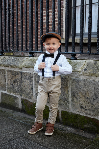 Patrick Francis Kids Grey Tweed Celtic Knot Flat Cap