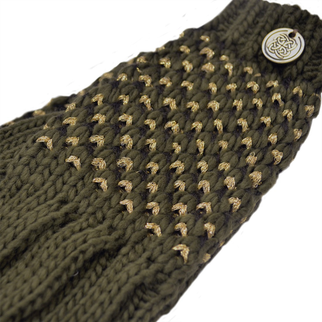 Patrick Francis Ireland Khaki/ Gold Lurex Gloves
