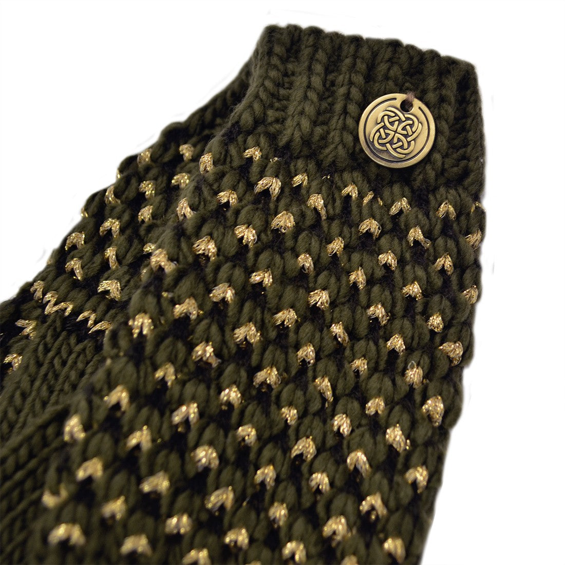 Patrick Francis Ireland Khaki/ Gold Lurex Gloves