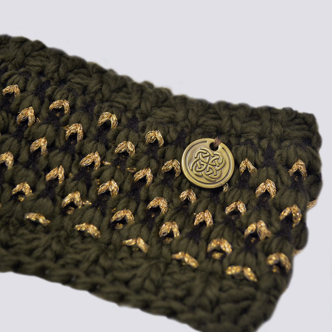 Patrick Francis Ireland Khaki/ Gold Lurex Headband