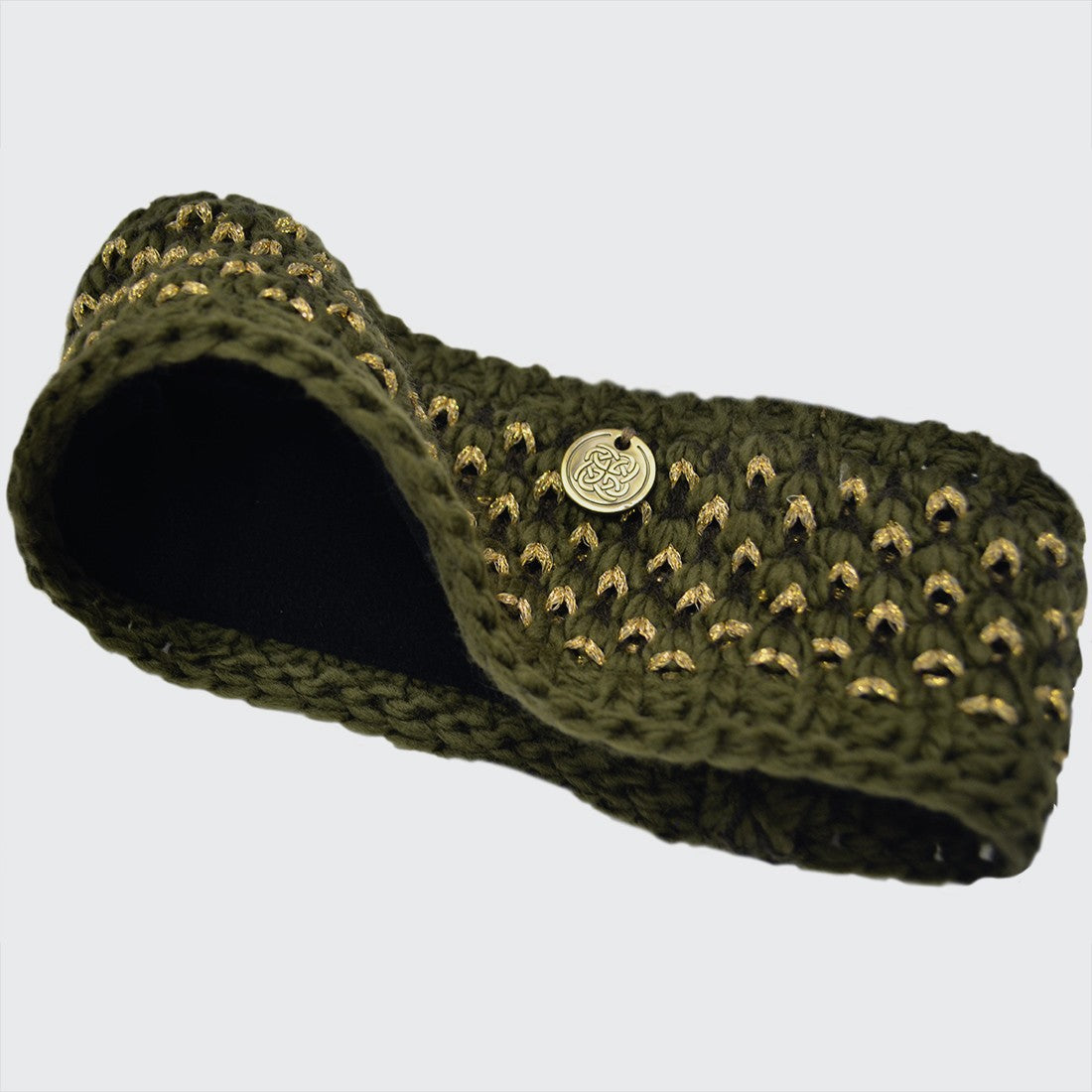 Patrick Francis Ireland Khaki/ Gold Lurex Headband