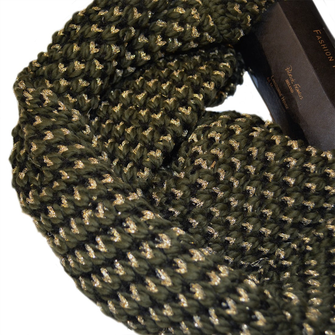 Patrick Francis Ireland Khaki/ Gold Lurex Snood