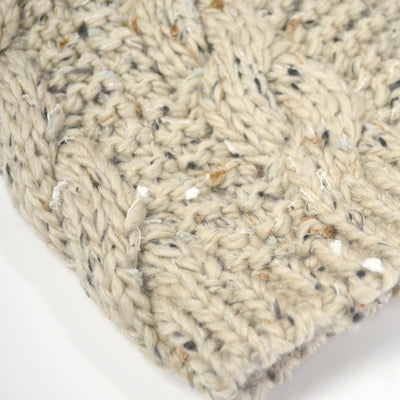 Patrick Francis Adults Oatmeal Speckled Wool Faux Fur Bobble Hat