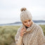 Patrick Francis Adults Oatmeal Speckled Wool Faux Fur Bobble Hat