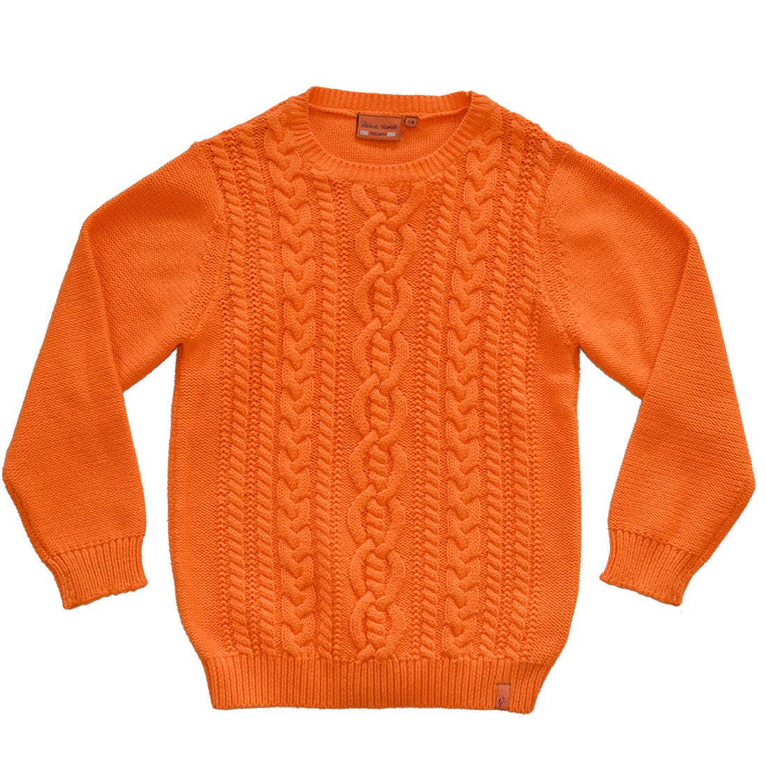 Patrick Francis Ireland Orange Cotton Cable Kids Jumper