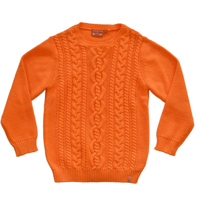 Patrick Francis Ireland Orange Cotton Cable Kids Jumper