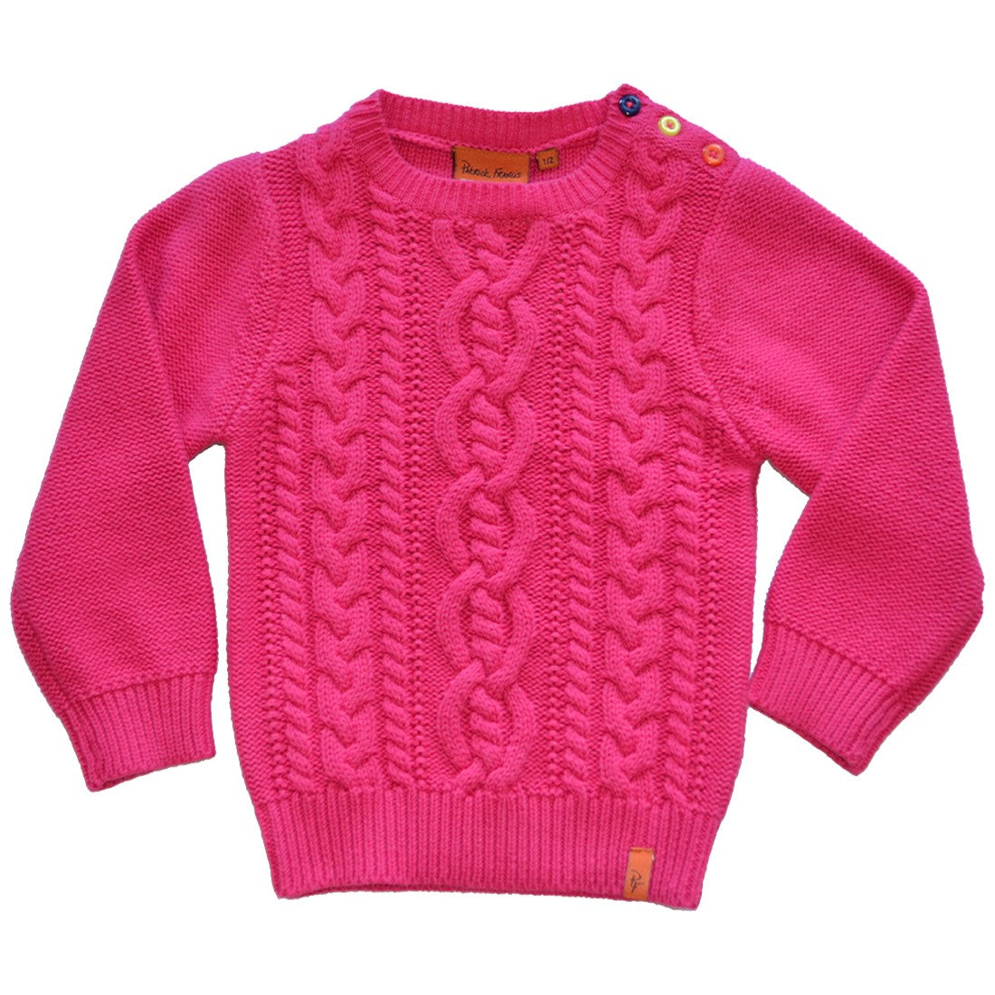 Patrick Francis Ireland Pink Cotton Cable Kids Jumper