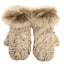 Patrick Francis Kids Oatmeal Speckled Wool Faux Fur Mittens