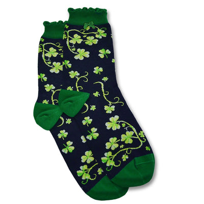 Ladies Shamrock Socks in Navy