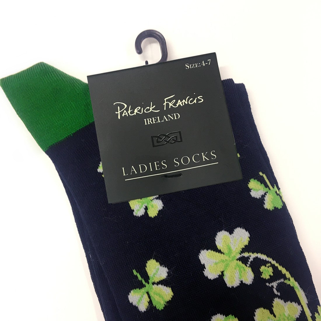 Ladies Shamrock Socks in Navy