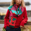 Claddagh Knit Scarf in Pink, Green & Red