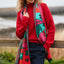 Claddagh Knit Scarf in Pink, Green & Red