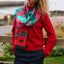 Claddagh Knit Scarf in Pink, Green & Red