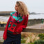 Claddagh Knit Scarf in Pink, Green & Red
