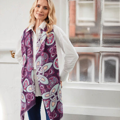 Celtic Knot Fashion Scarf in Purple & Light Blue