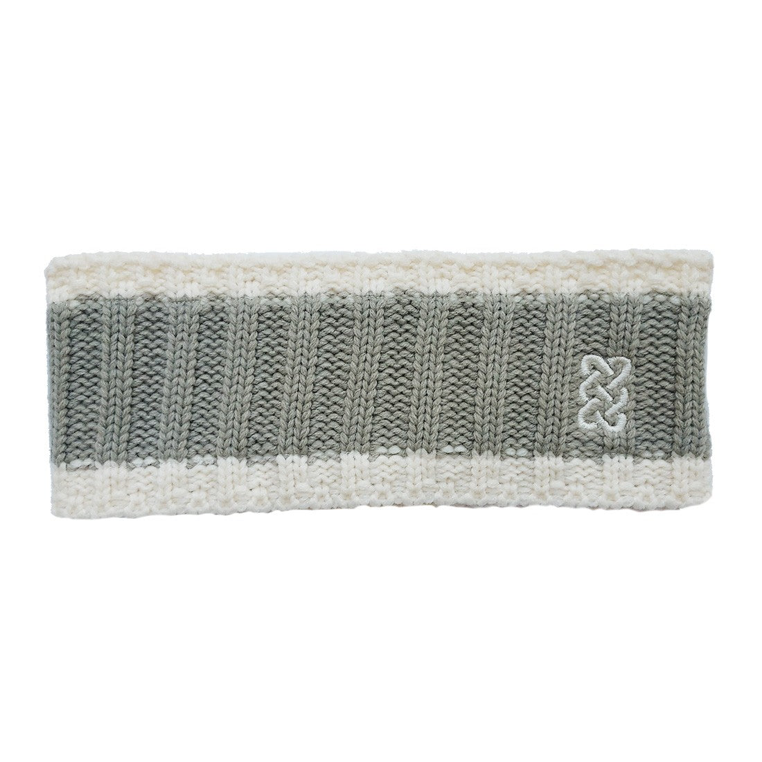 Rib Knit Headband in Taupe & Cream