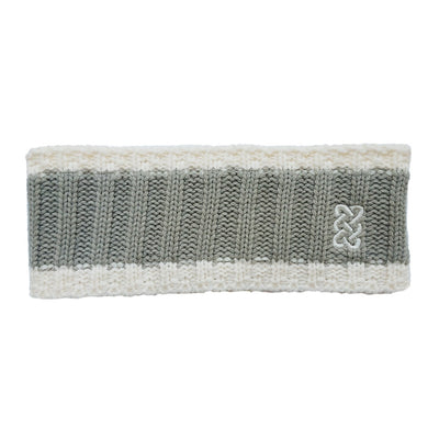 Rib Knit Headband in Taupe & Cream