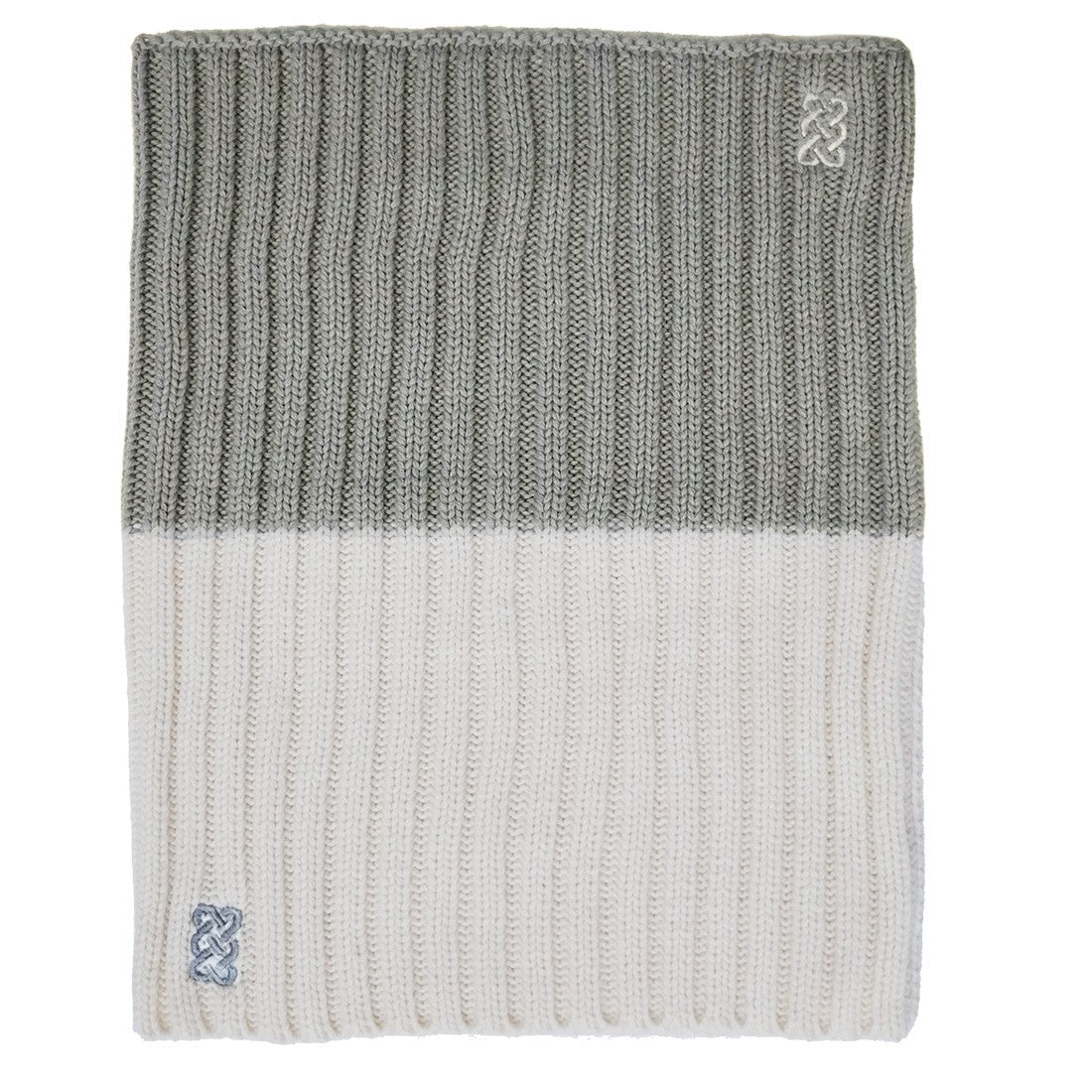 Rib Knit Snood in Taupe & Cream