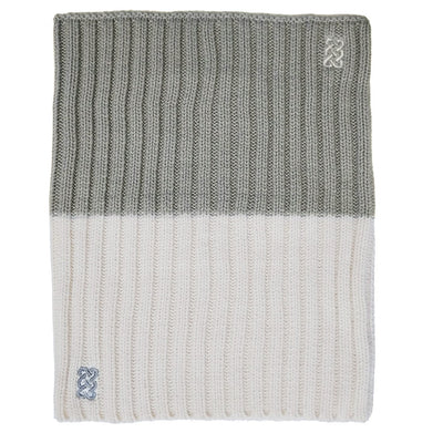 Rib Knit Snood in Taupe & Cream