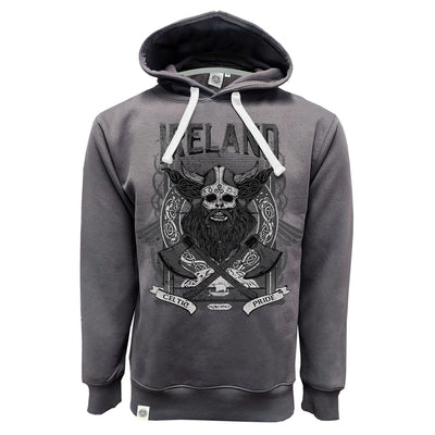 Ireland Viking Print Hoodie in Pewter