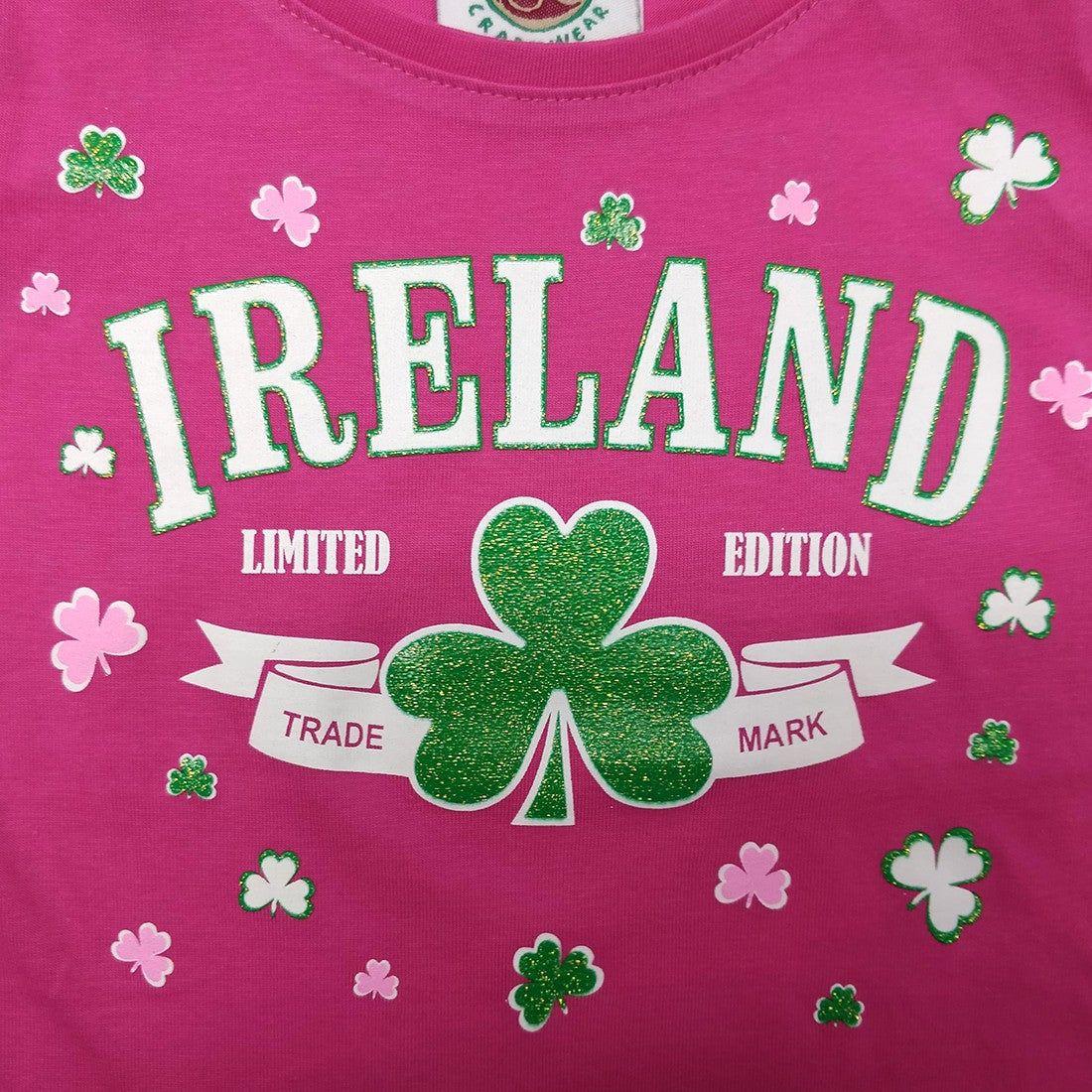 Pink Ireland Trademark Shamrock Frill kids T-shirt
