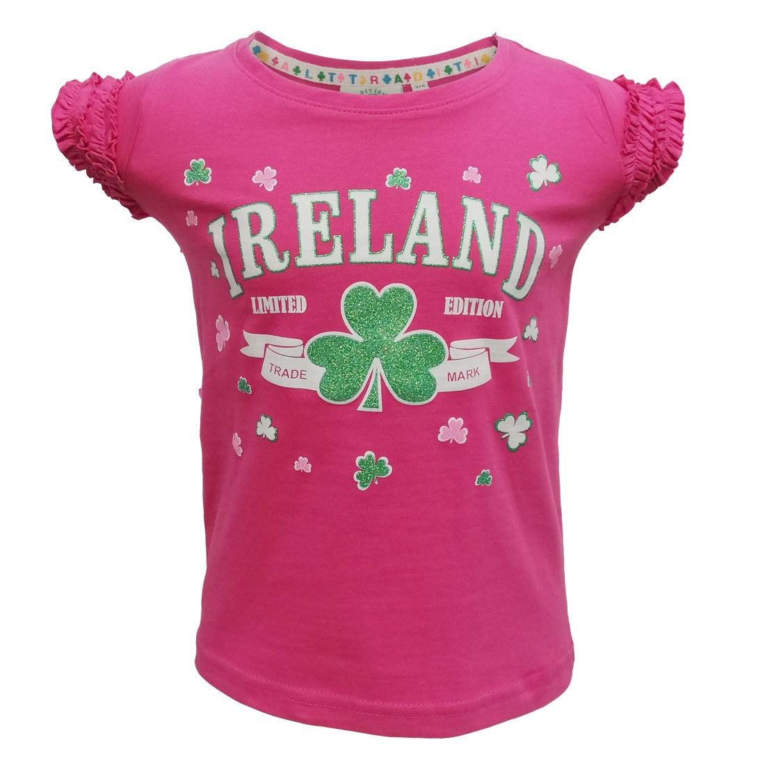 Pink Ireland Trademark Shamrock Frill kids T-shirt