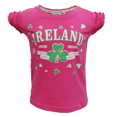 Pink Ireland Trademark Shamrock Frill kids T-shirt