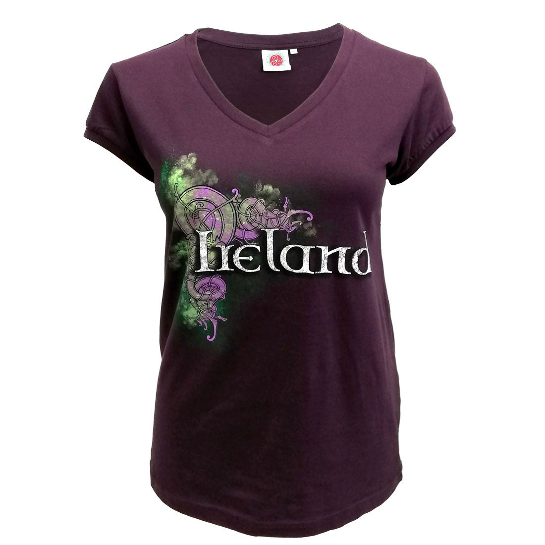 Purple Celtic Ireland ladies V-neck T-shirt