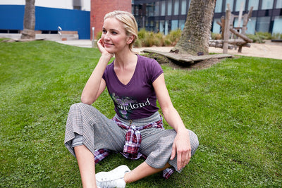 Purple Celtic Ireland ladies V-neck T-shirt