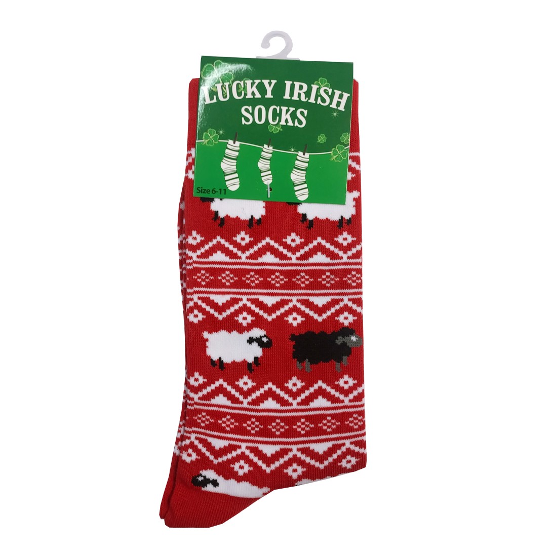 Red Adults Sheep & Christmas Socks
