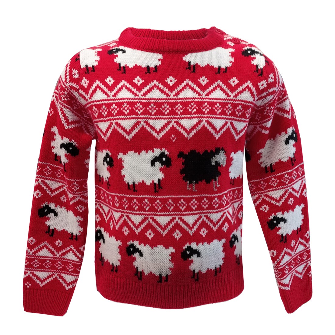 Red Sheep Kids Christmas Jumper