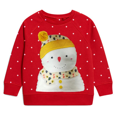 Red Snowman Bobble Kids Sweatshirt