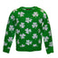 Shamrock All Over Knit Kids Jumper in Green & Cream
