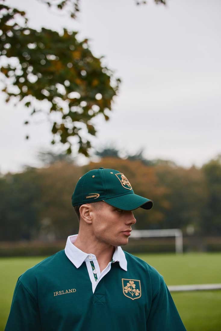 Shamrock Crest Baseball Cap in Dark Green & Gold
